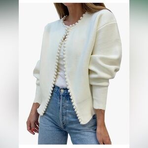 Cardigan with Pearl Beads